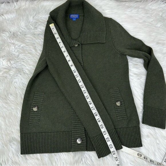 Pendleton Women’s Green Collared Button Down Y2K Cardigan Knit Sweater S/C36 - Picture 11 of 11
